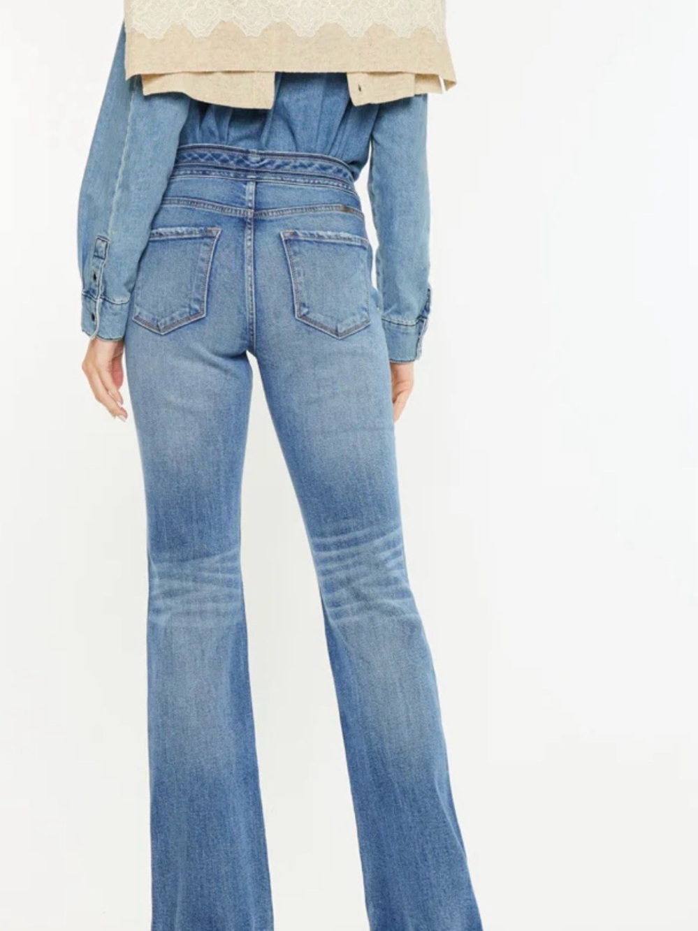 KanCan Denicee High Rise Bootcut Jeans Medium Wash Stretch Fit Size 15/31 NWT - Picture 4 of 16